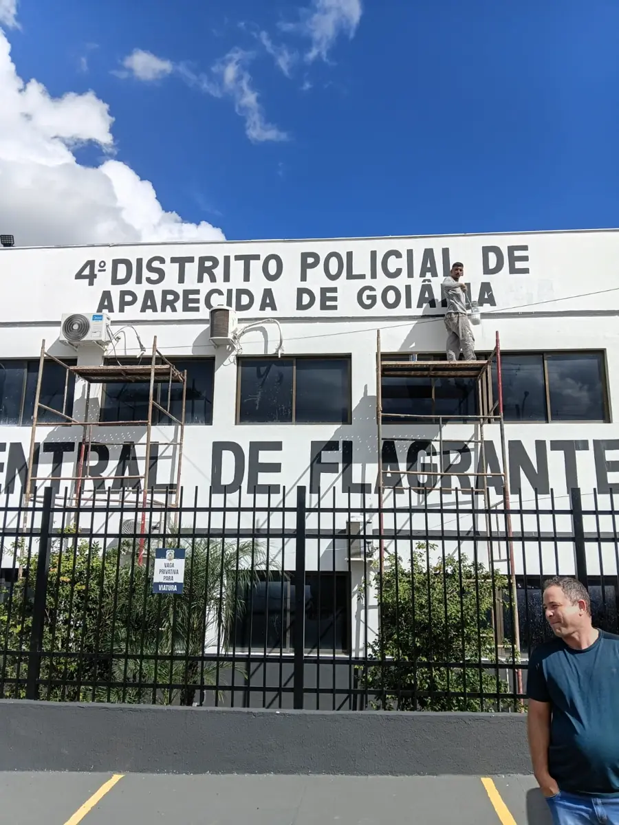 Reforma de fachada do 4º Distrito Policial de Aparecida de Goiânia, Central de Flagrantes da Polícia Civil